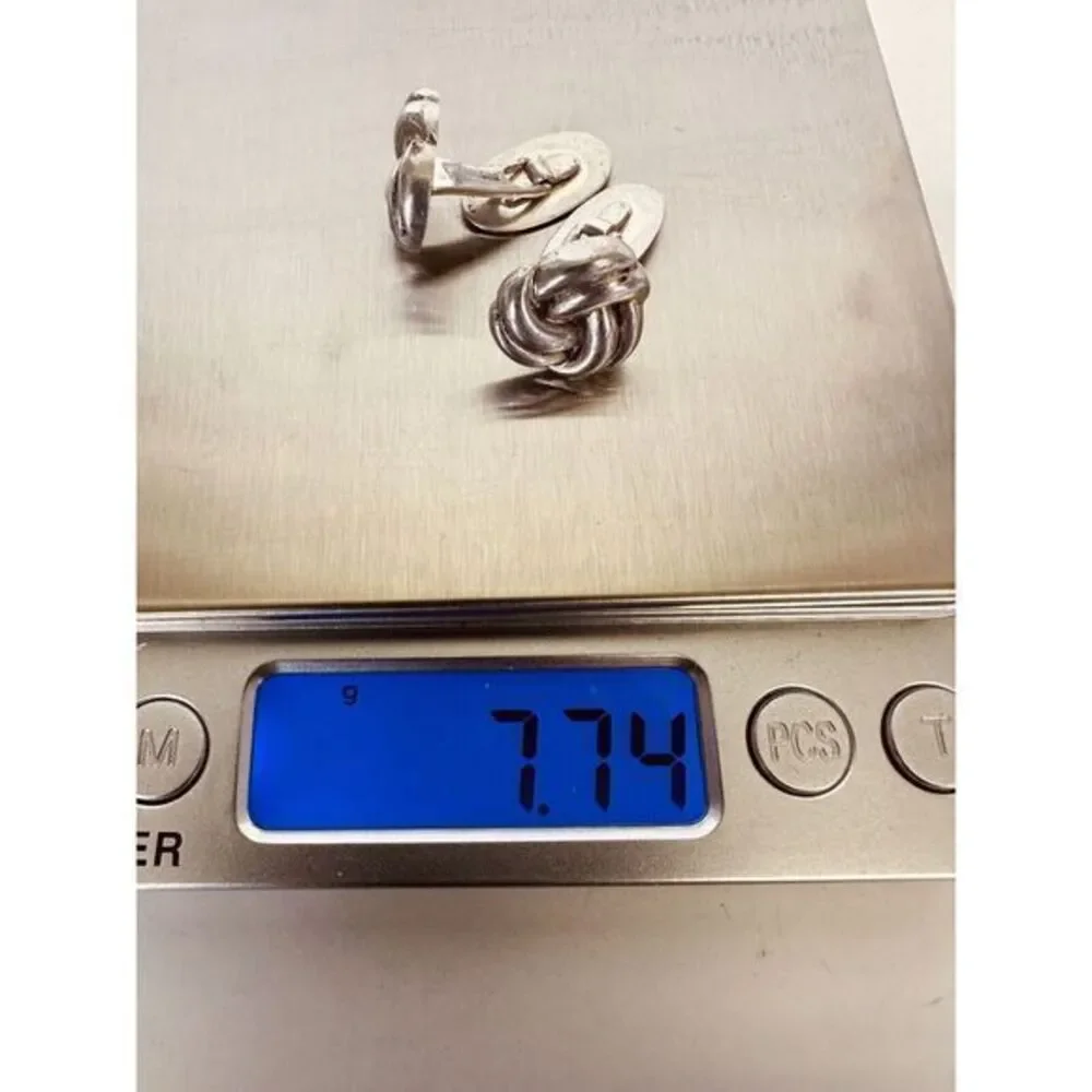 Love Knot Infinity European Cufflinks Hallmarked 835 Silver Figure 8‎ Vintage